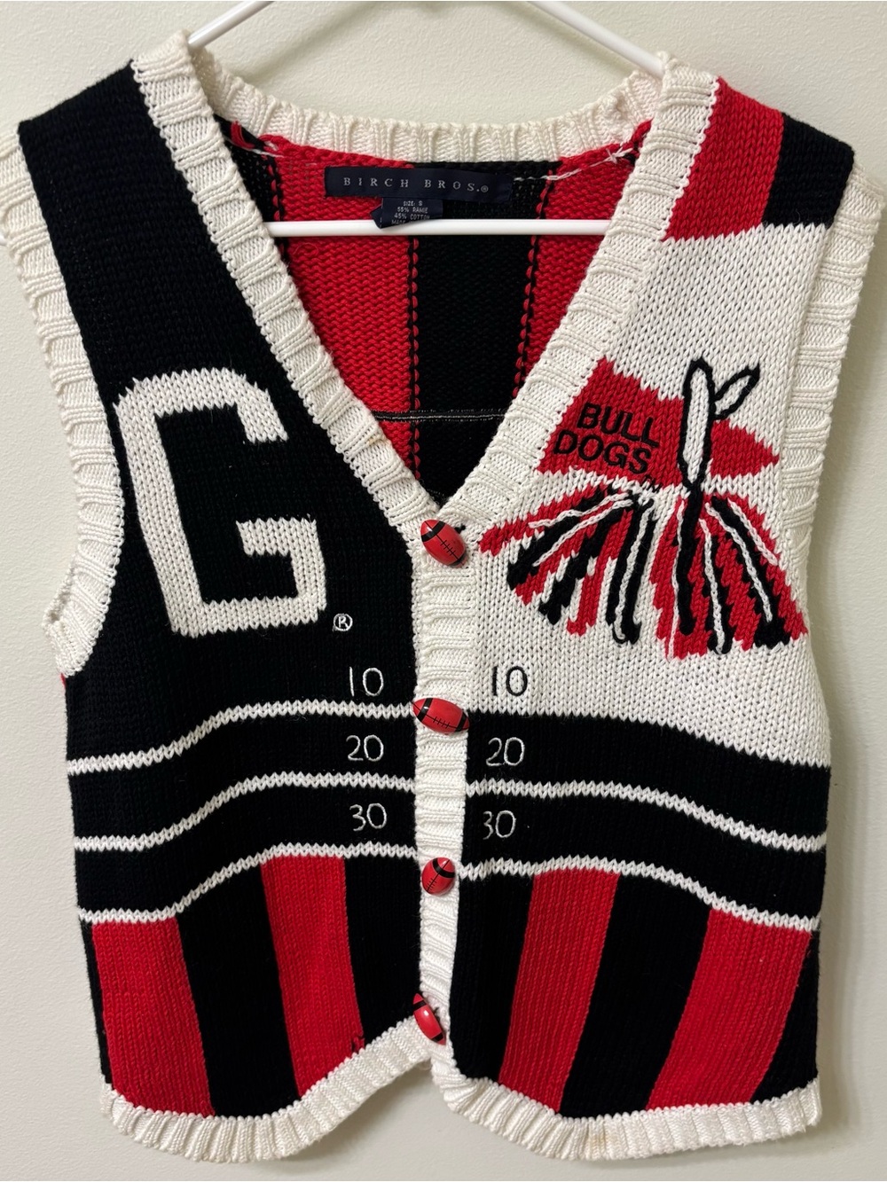Vintage Birch Bros Georgia Bulldogs Knit Sweater Vest - Small
